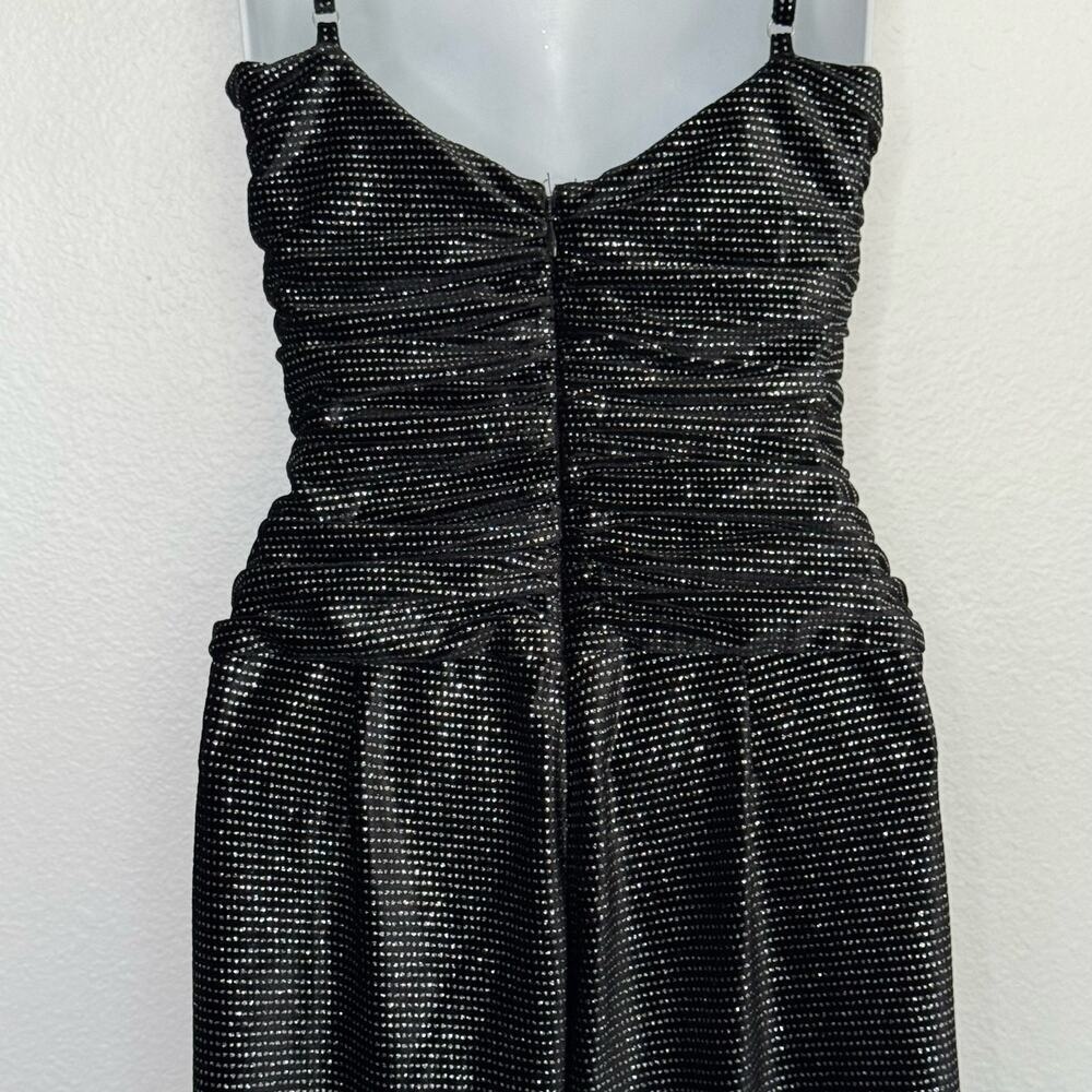 PatBo Jumpsuit‎ Wide Leg Flowy Black Sparkly Velvet Size 2 - Picture 4 of 12